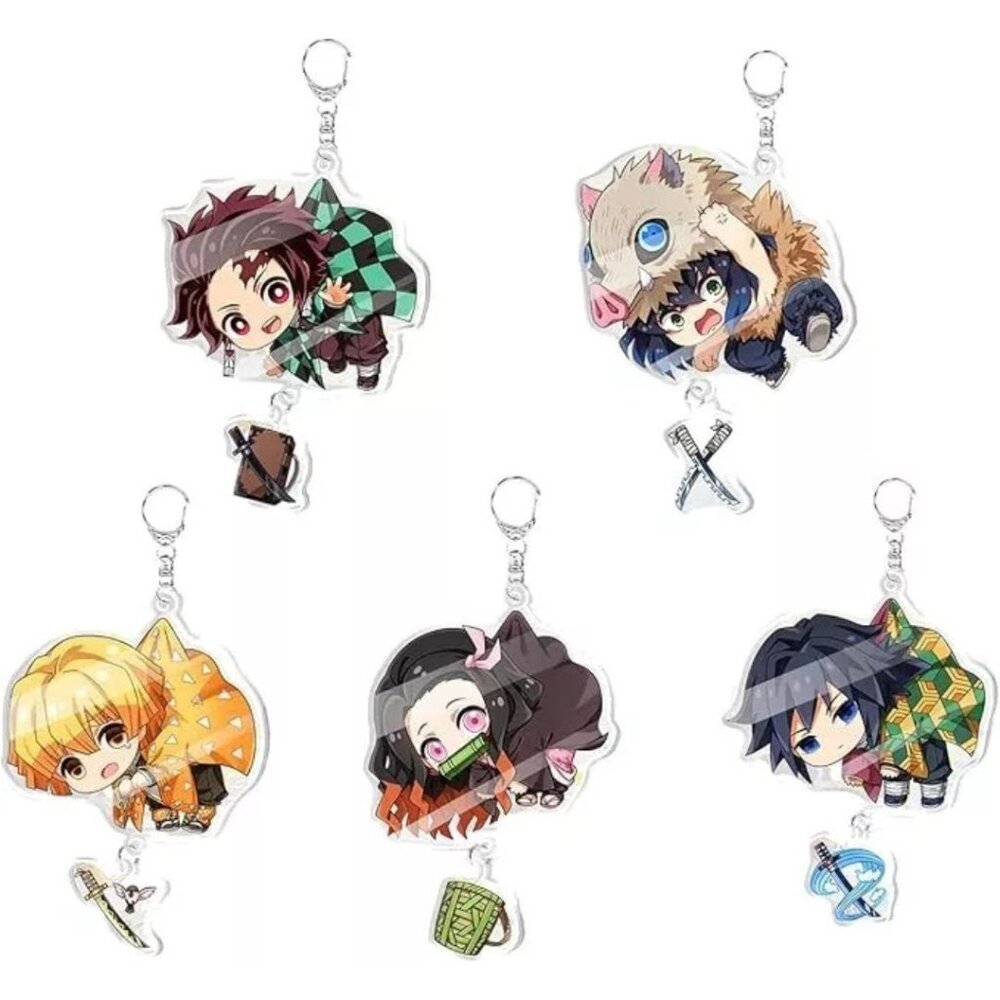 Set of 5 Demon Slayer Kimetsu no yaiba Anime Acrylic Keychains